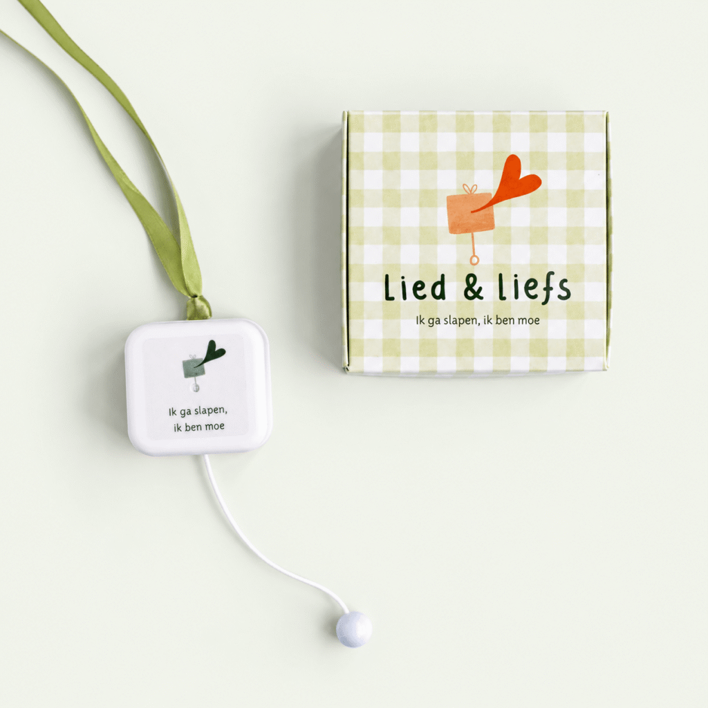 Muziekdoosje Ik ga slapen, ik ben moe met groen cadeaudoosje